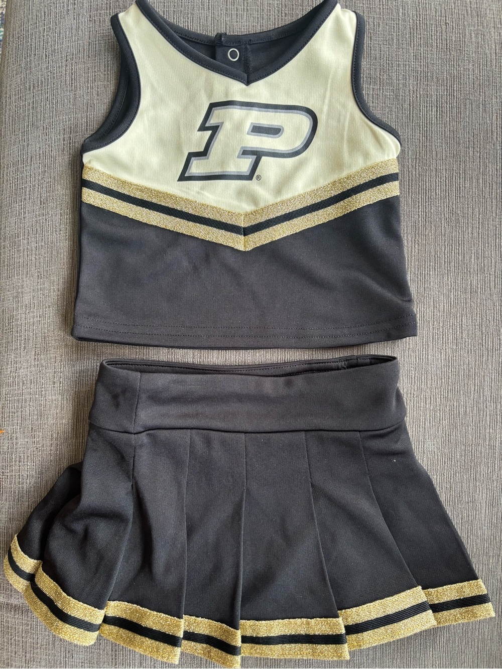 Colosseum toddler 2t Purdue Boilermaker 2 piece cheerleading outfit costume